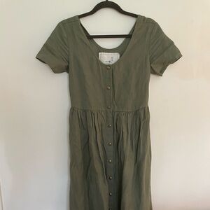 Short Sleeve Mama 2 linen dress in maxi length